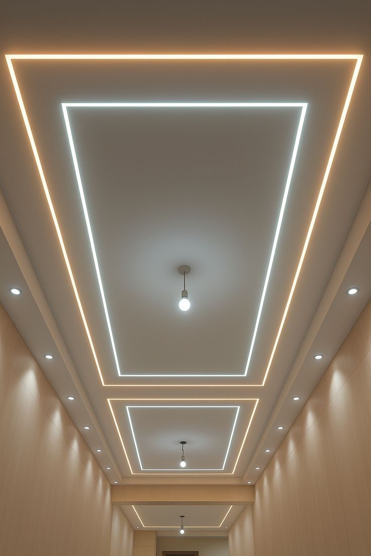 Corridor Ceiling, Indira Nagar — gypsum POP false ceiling by Alecxa Interiors, Nashik