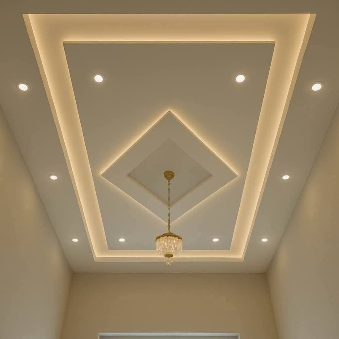 Diamond Tray Ceiling, Nashik — gypsum POP false ceiling by Alecxa Interiors, Nashik